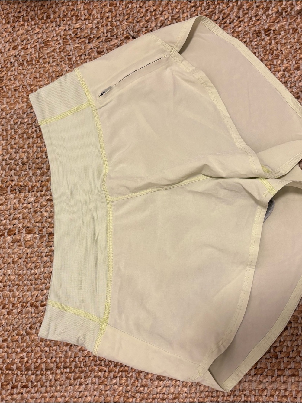 Light Yellow Outdoor Voices Athletic Running Shorts
